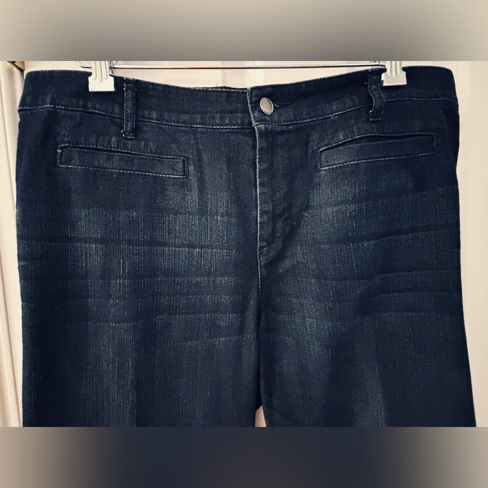 Chico's Jeans women’s sz 2 (12) Boot Cut, Deep Indigo, cotton/Lycra, NWOT - Picture 5 of 6